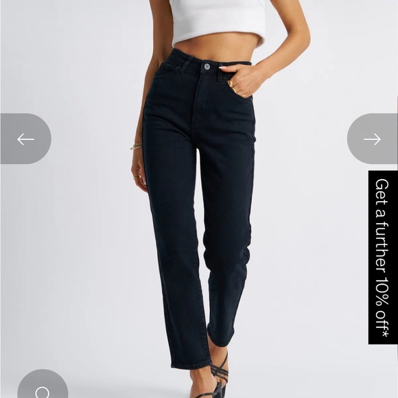 A brand new jeans worn once - high rise petite black jean super comfortable - Picture 3 of 7